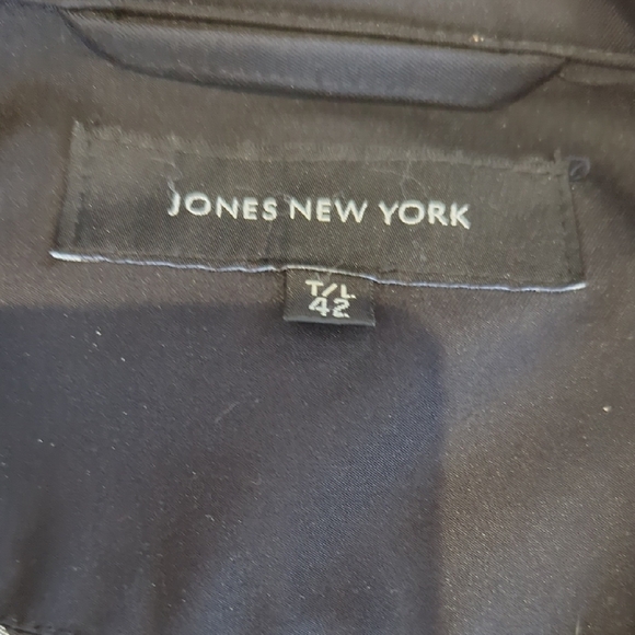 Jones New York Black Trench Coat with Long Sleeves and Relaxed Fit - Picture 4 of 16